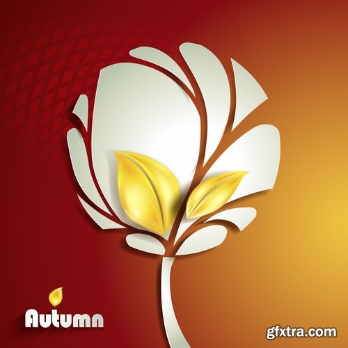 Collection of vector autumn background is a picture poster flyer banner leaf tree #4-25 EPS