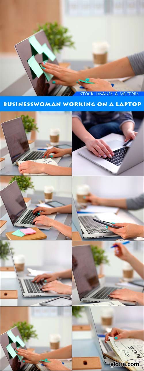 Businesswoman working on a laptop 8X JPEG