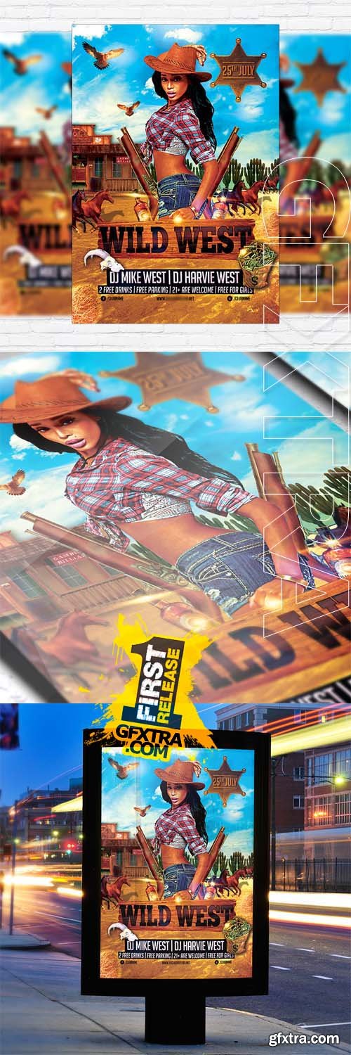 Wild West Party - Flyer Template + Facebook Cover