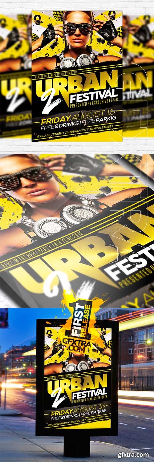 Urban Festival - Flyer Template + Facebook Cover