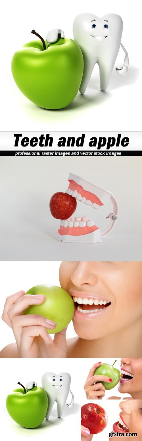 Teeth and apple