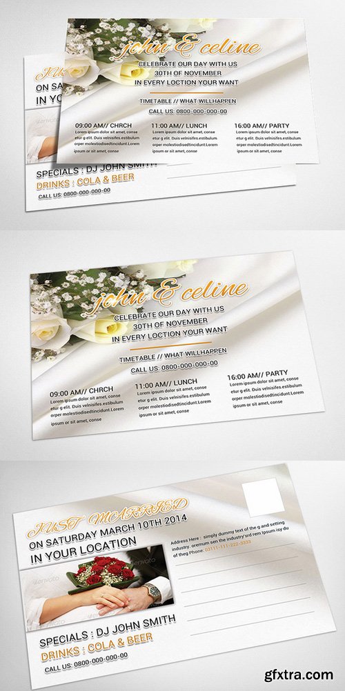 CM - Wedding Invitation Postcard Psd 336707