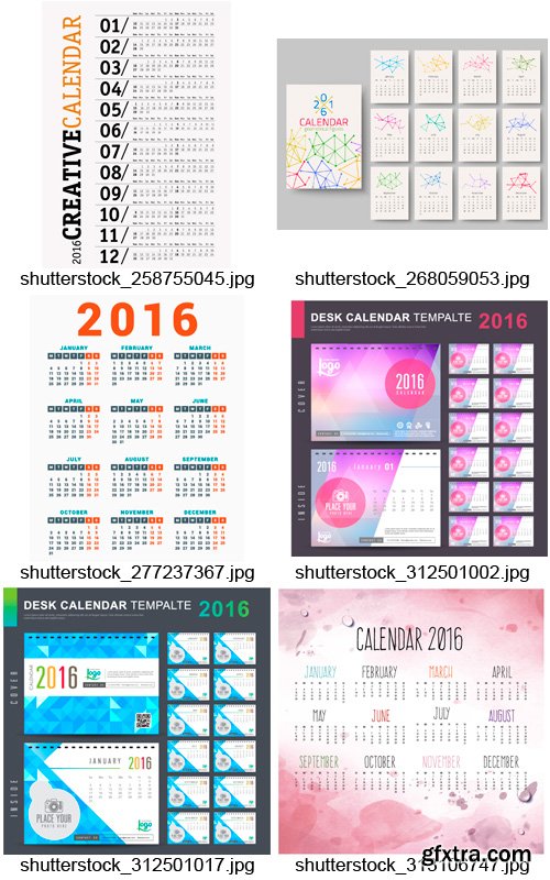 Amazing SS - 2016 Calendar Templates, 25xEPS