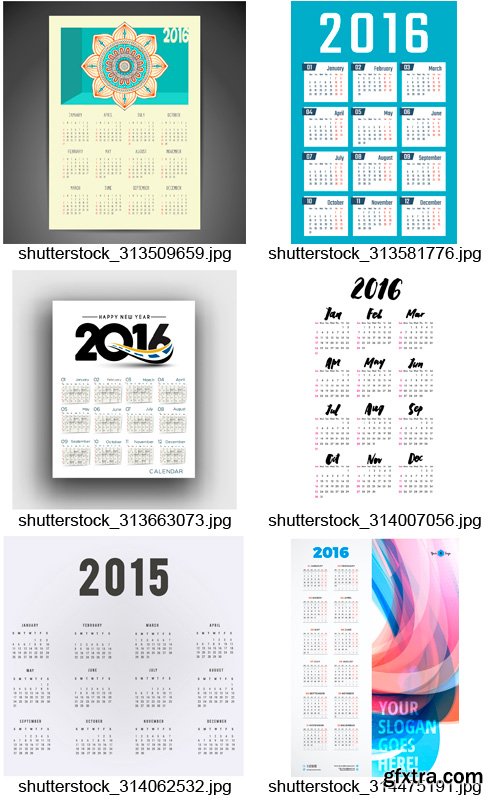 Amazing SS - 2016 Calendar Templates, 25xEPS