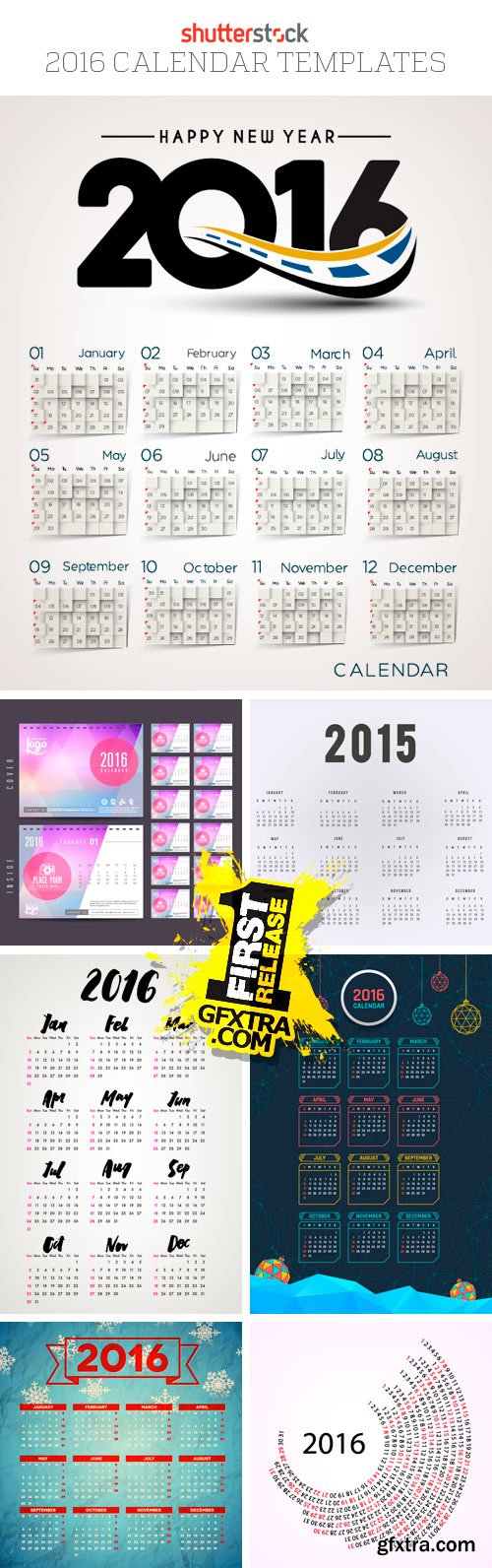 Amazing SS - 2016 Calendar Templates, 25xEPS