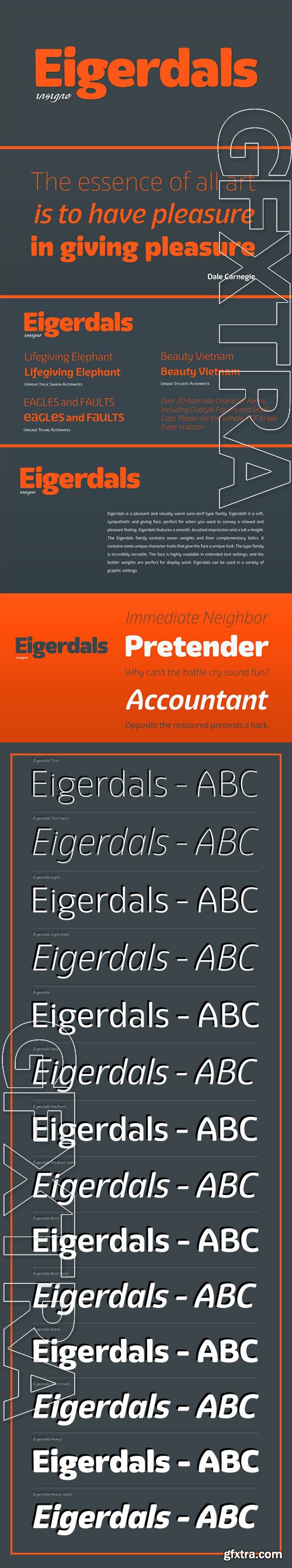 Eigerdals - A Pleasant & Visually Warm Sans-Serif 14xOTF $152 NEW!