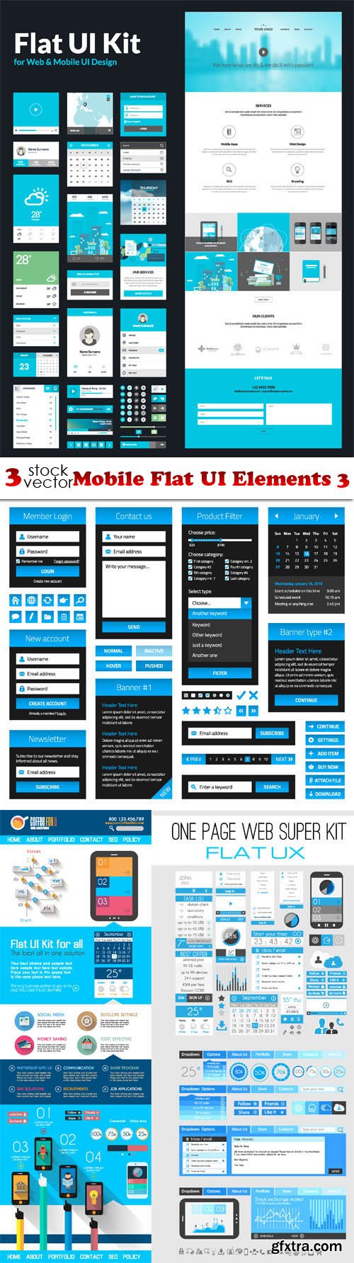 Vectors - Mobile Flat UI Elements 3