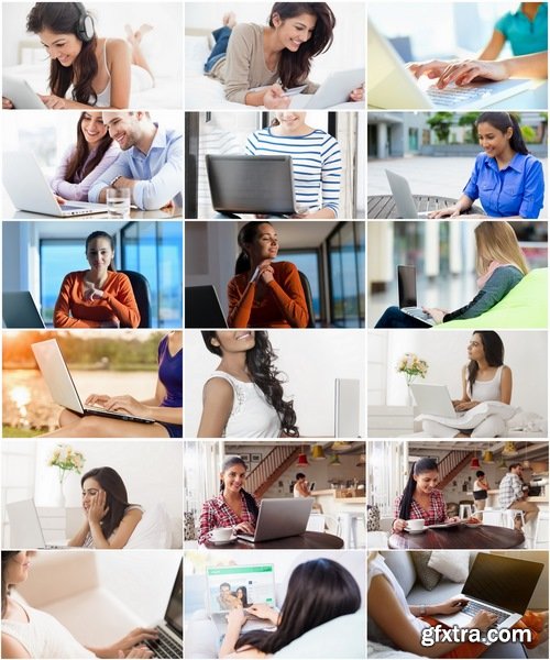 Collection of girl with a laptop computer woman 25 HQ Jpeg