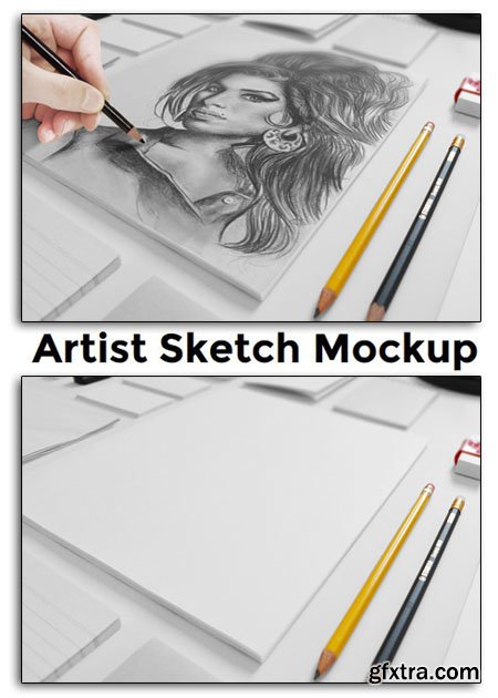 Artist Sketch PSD Mockup (CS2+)