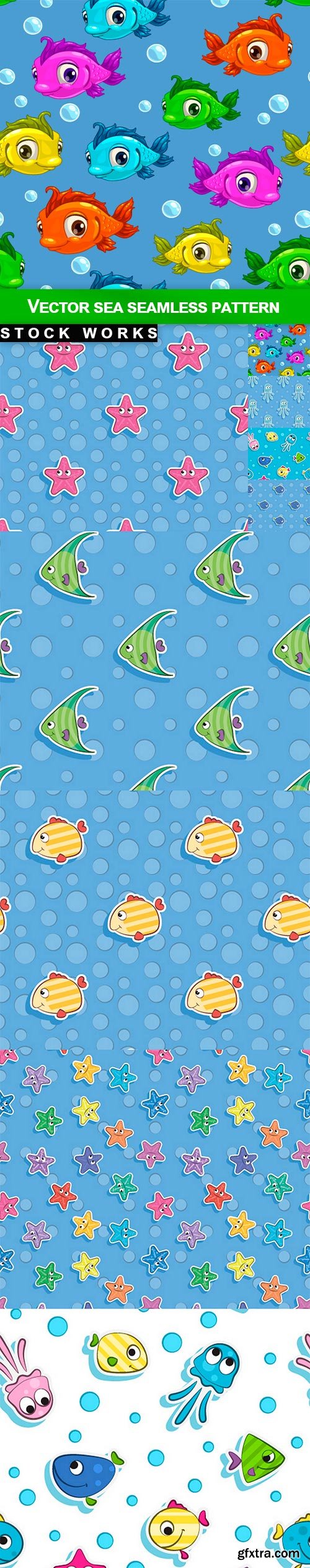 Vector sea seamless pattern - 9 EPS