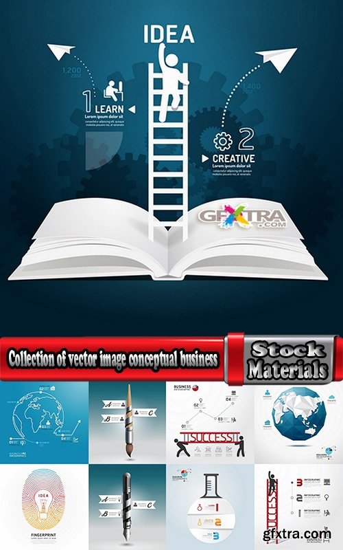 Collection of vector image conceptual business infographics #13-25 Eps