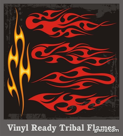 Collection of vector picture fire sticker fiery horse abstract animal bird eagle 25 EPS