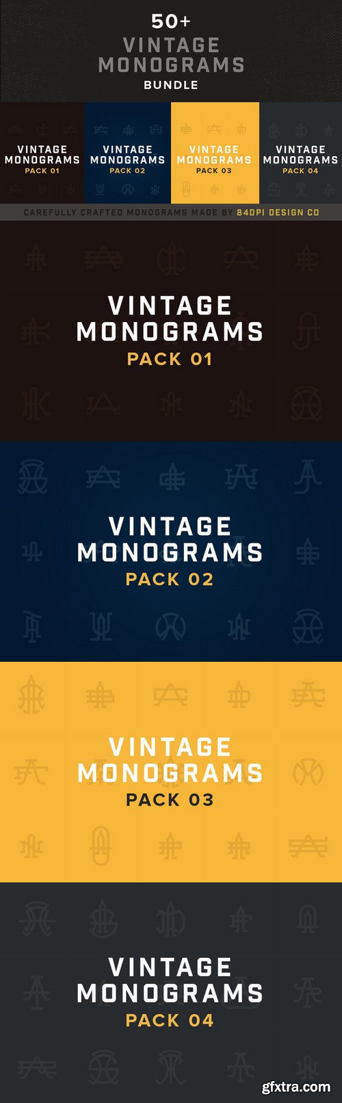 CM - 50+ Vintage Monograms Bundle 363389