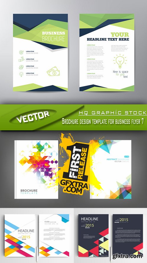 Stock Vector - Brochure design template for business flyer 7