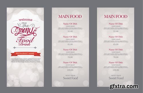 Restourant menus - 5xEPS