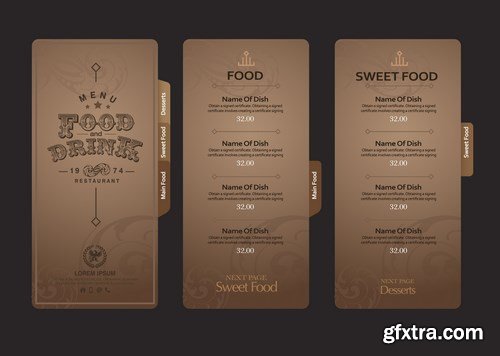 Restourant menus - 5xEPS