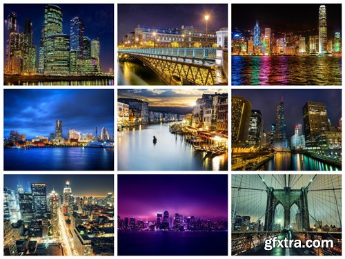 50 Night Cityscapes HD Wallpapers Set