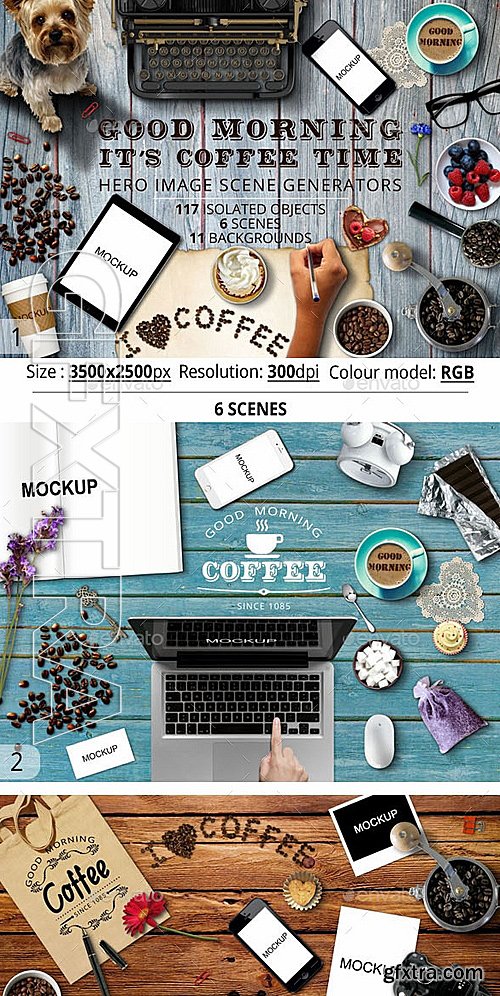 GraphicRiver - Good Morning Its Coffee Time Hero Image Scene Gen 12413640