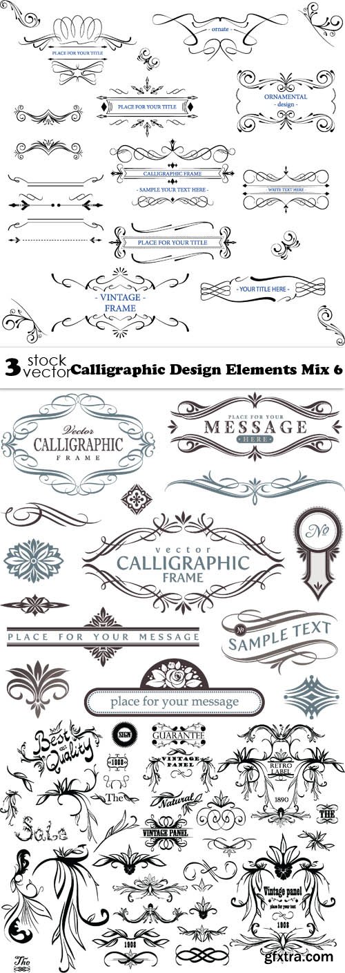 Vectors - Calligraphic Design Elements Mix 6