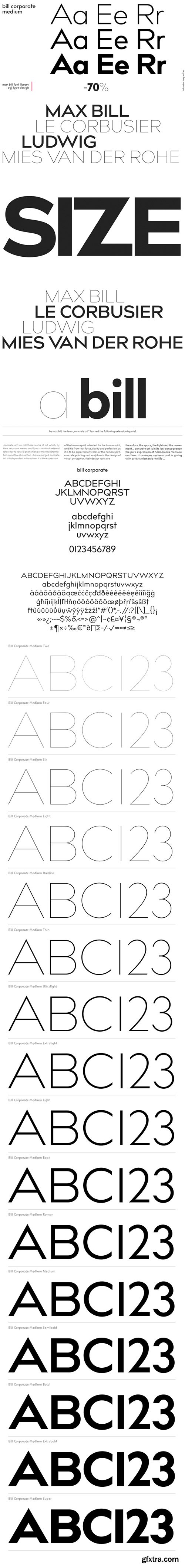 Bill Corporate - NEW! Geometric Modern Sans 16xOTF $310