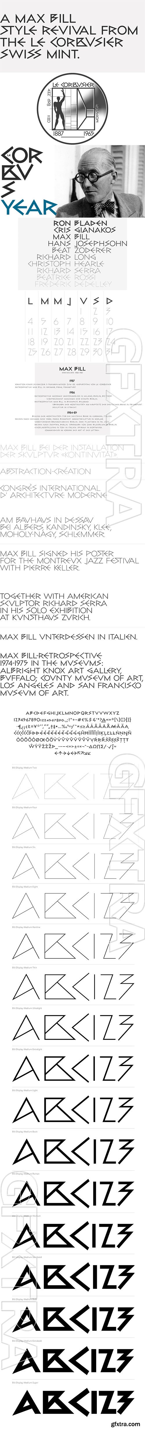 Bill Display - Architecture Contrast Font Family 16xOTF $330