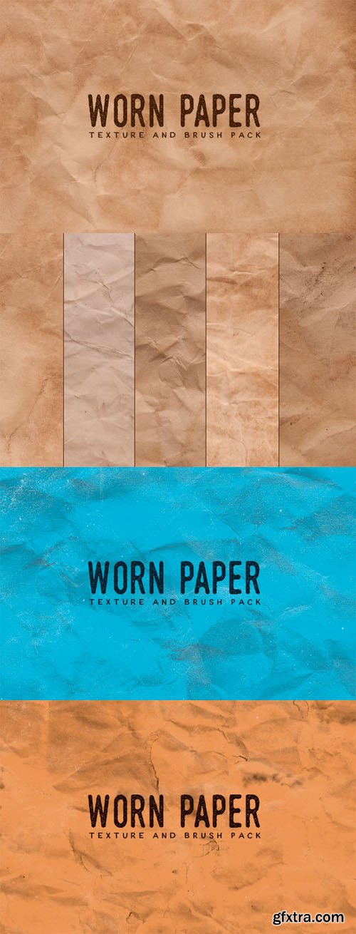 Worn Paper Textures and Brush Pack