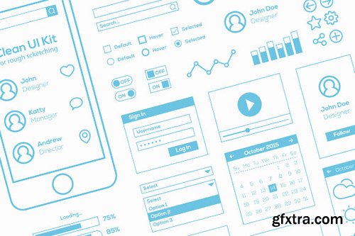 Flat Mobile Web UI Kit For Sketch