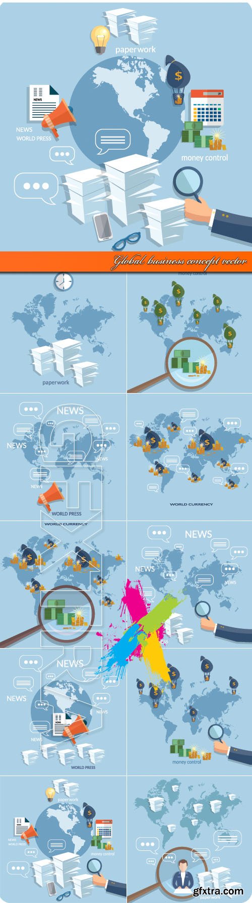 Global business concept vector