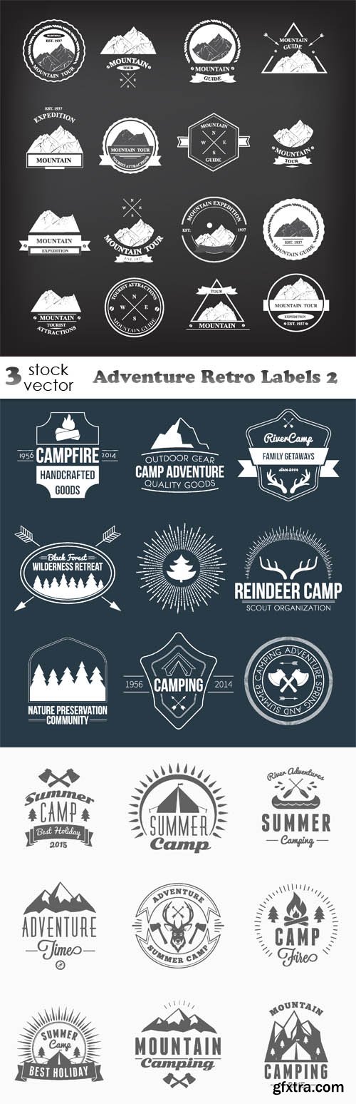 Vectors - Adventure Retro Labels 2