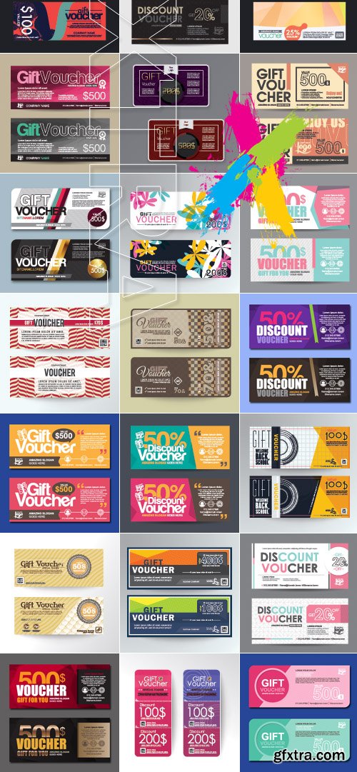 Voucher and gift cards vector 12