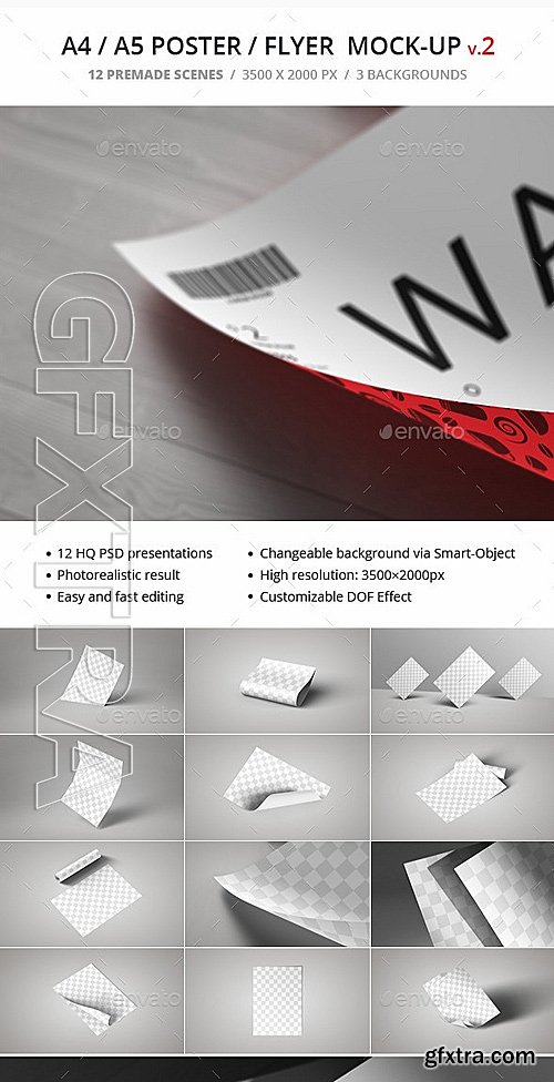 GraphicRiver - A4 Poster Flyer Mockup 12315462