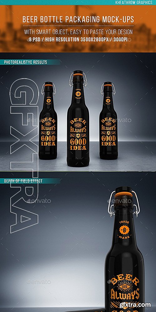 GraphicRiver - Beer Bottle Packaging Mock-ups 12331315