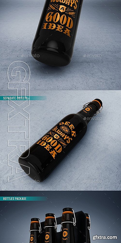 GraphicRiver - Beer Bottle Packaging Mock-ups 12331315