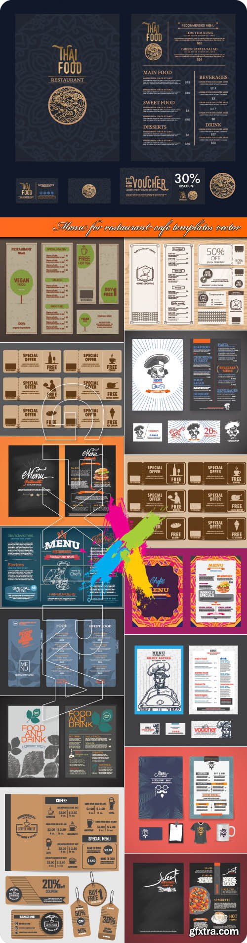 Menu for restaurant cafe templates vector