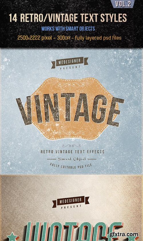 Graphicriver 14 Retro / Vintage Text Effects V.2 12821635