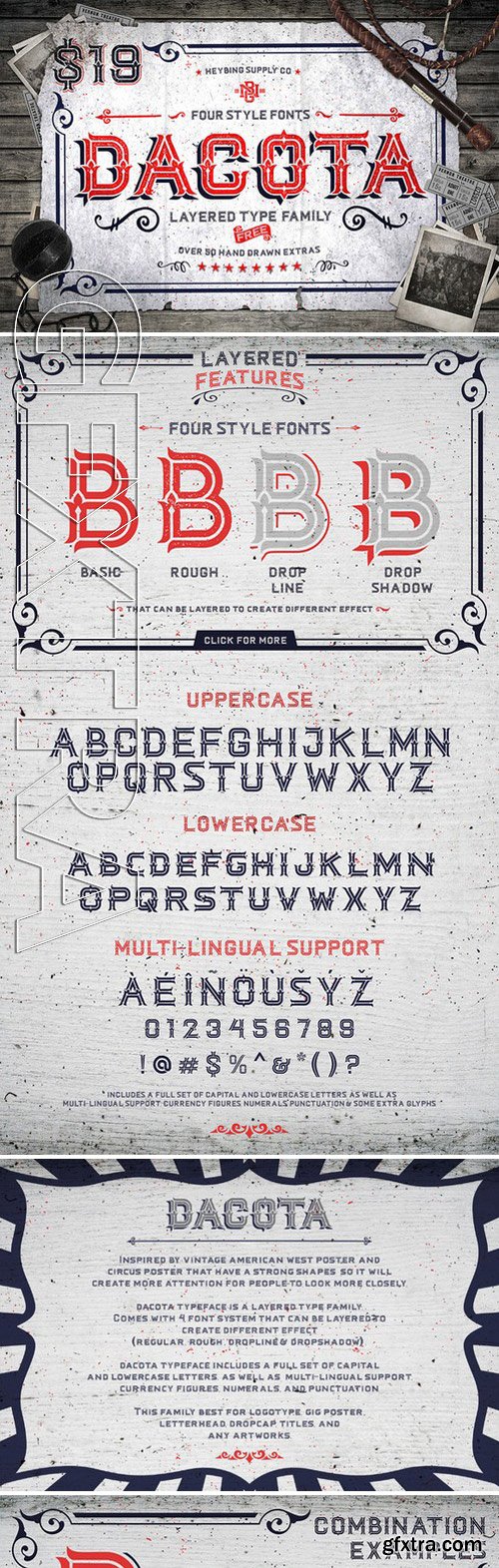 CM - Dacota Layered Typeface + Extras 367495