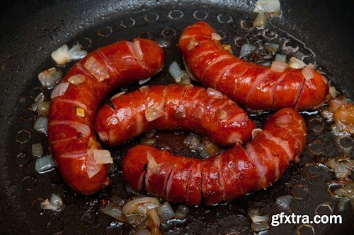 Grilled sausages