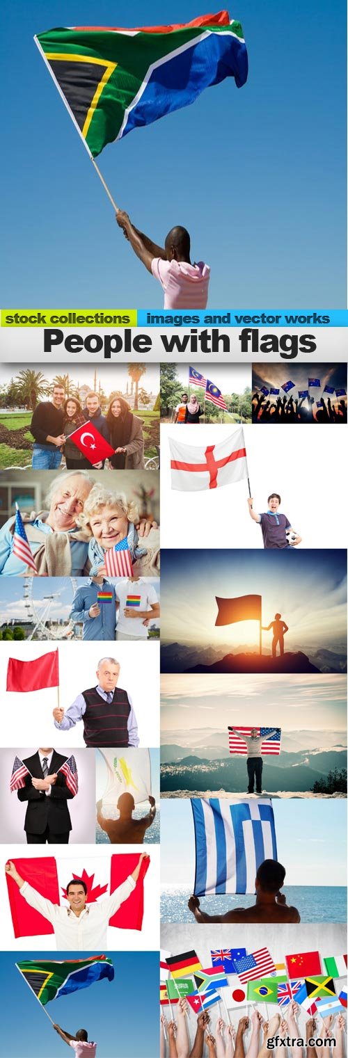 People with flags, 15 x UHQ JPEG