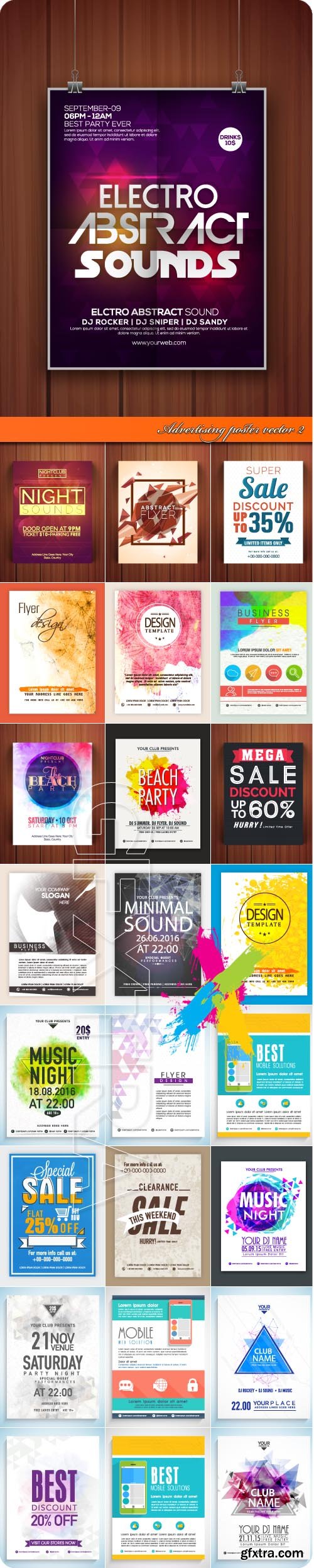 Advertising poster vector 2