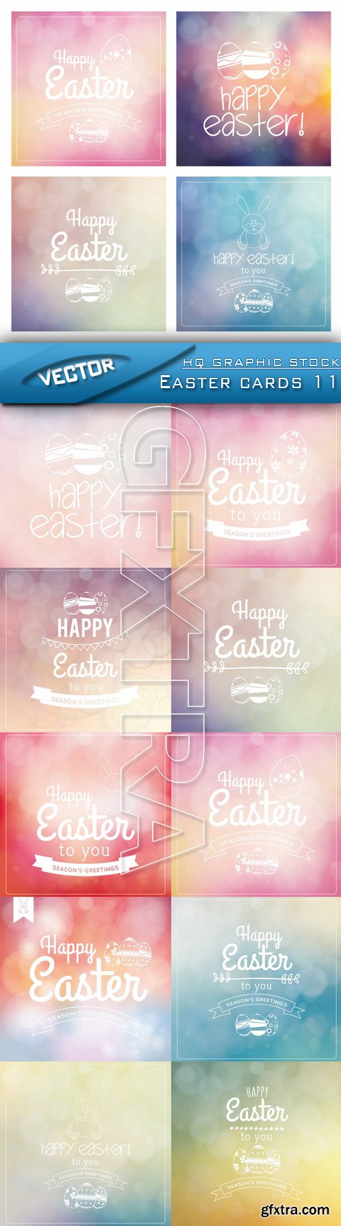 Stock Vector - Easter cards 11