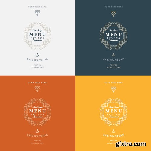 Luxury Logos restaurant hotel boutique heraldic design vector