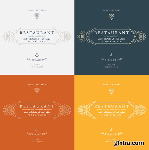 Luxury Logos restaurant hotel boutique heraldic design vector