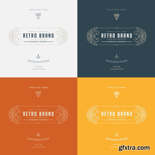 Luxury Logos restaurant hotel boutique heraldic design vector