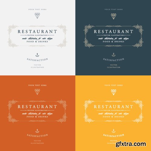 Luxury Logos restaurant hotel boutique heraldic design vector