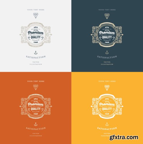 Luxury Logos restaurant hotel boutique heraldic design vector