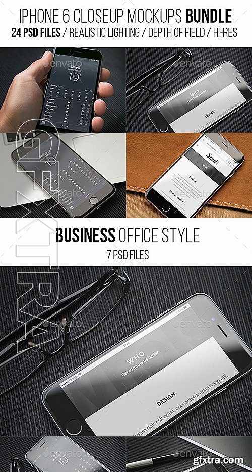 GraphicRiver - iPhone 6 Closeup Mockups Bundle 12335402