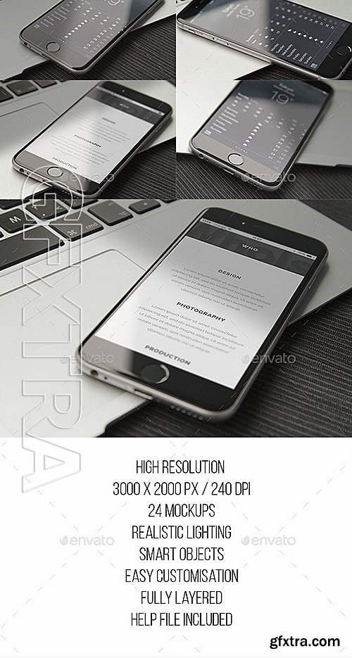 GraphicRiver - iPhone 6 Closeup Mockups Bundle 12335402