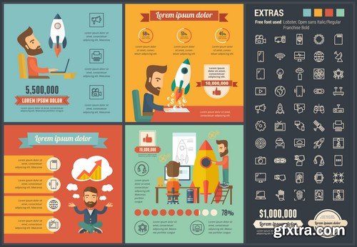 Stock Vectors - Infographic template and elements, 55xEPS