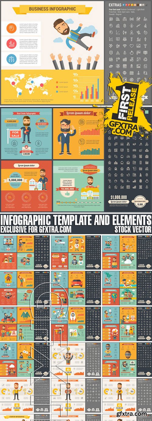 Stock Vectors - Infographic template and elements, 55xEPS