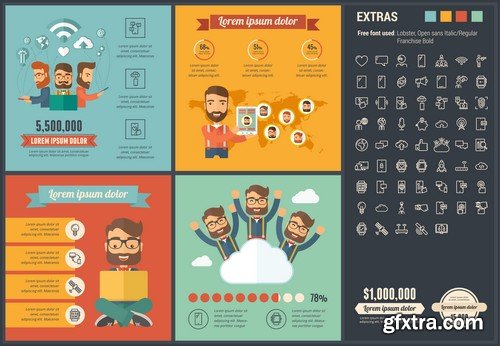 Stock Vectors - Infographic template and elements, 55xEPS